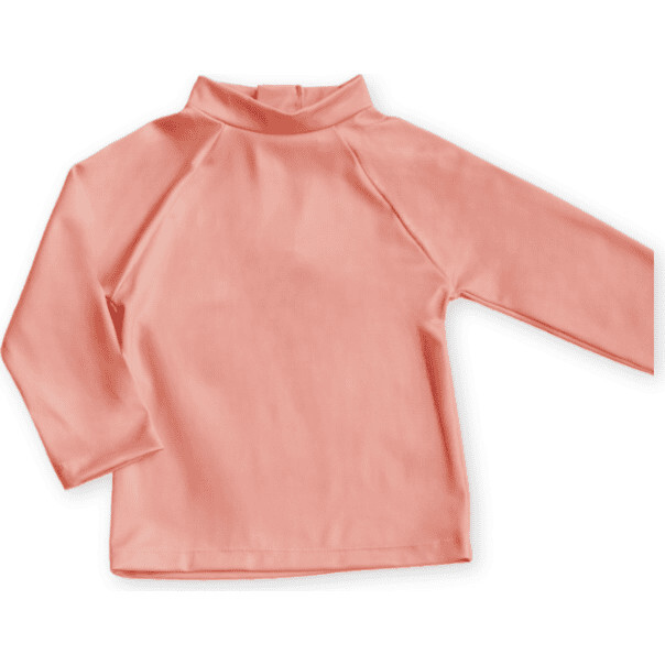 Nella High Neck Long Sleeve Rash Shirt, Apricot - Rash Guards - 1