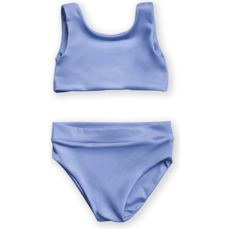 Arla Crop Top & High Waist 2-Piece Bikini, Blueberry - Two Pieces - 1