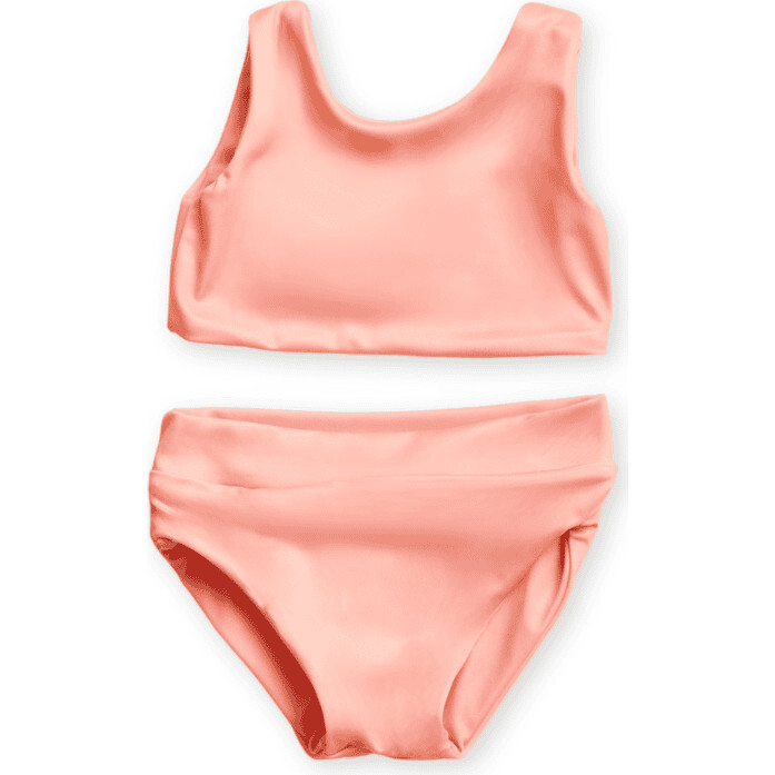 Arla Crop Top & High Waist 2-Piece Bikini, Apricot - Two Pieces - 1
