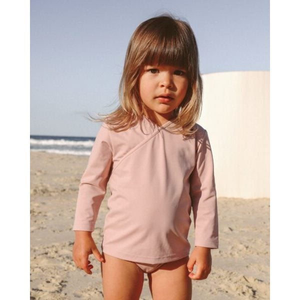 Ada Crossover Long Sleeve Rash Shirt, Rose - Rash Guards - 2