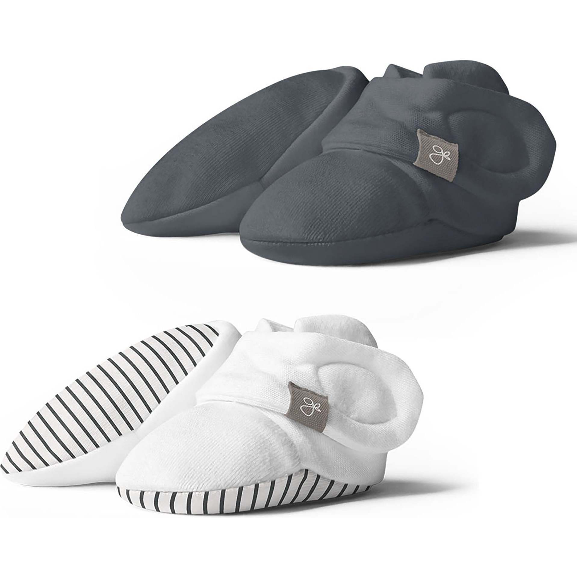 Stay On 2-Pack Baby Boots, Stripe Gray + Midnight - Booties - 1