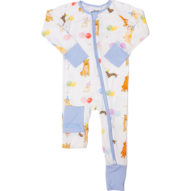Party Dogs Sleep Romper, Blue