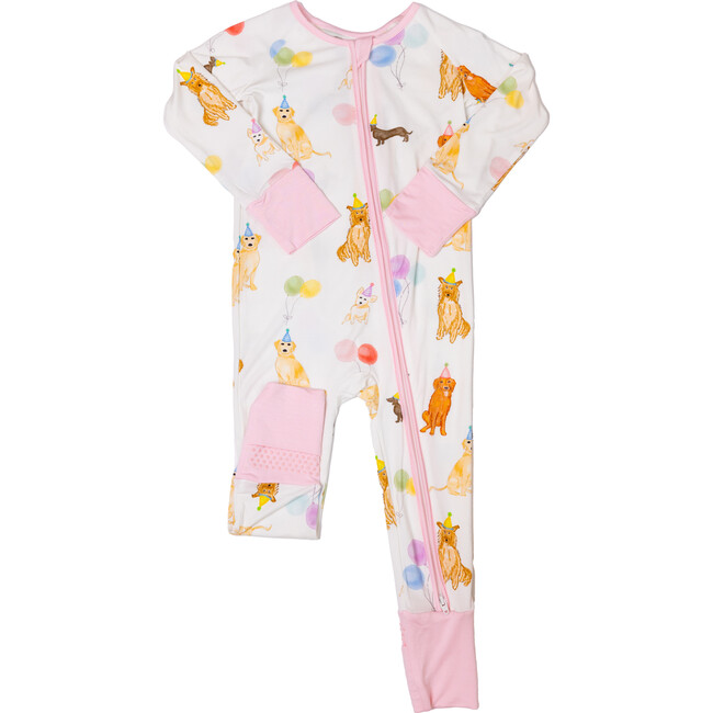 Party Dogs Sleep Romper, Pink