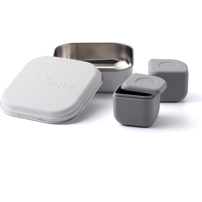 GrowBento All Ages Bento Box, Snow & Dove Grey