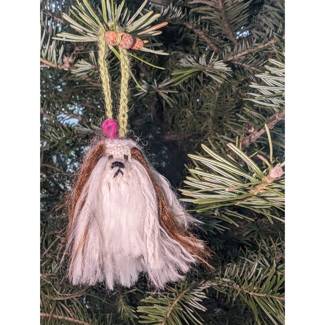 Hand Knit Alpaca Wool Shih Tzu Dog Ornament - Ornaments - 2