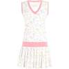 Women's Serena Racket Print Tennis Dress, White - Dresses - 1 - thumbnail