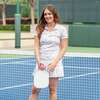 Women's Simona Racket Print Short Sleeve Top, White - Dresses - 2