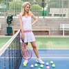 Women's Serena Racket Print Tennis Dress, White - Dresses - 3