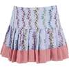 Serena Bloom Print Pleated Skort, Blue - Skirts - 1 - thumbnail