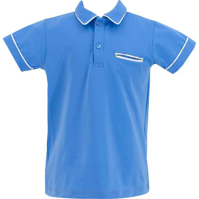 Boys Roger Short Sleeve Polo Shirt, Blue
