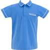 Boys Roger Short Sleeve Polo Shirt, Blue - Shirts - 1 - thumbnail