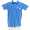 Boys Roger Short Sleeve Polo Shirt, Blue - Shirts - 5