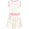 Serena Racket Print Sleeveless Dress, White - Dresses - 6