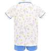 Boys Roger Racket Print Short Sleeve Polo Shirt, White - Shirts - 7