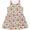 Stretchy Sleeveless Twirl Dress, Smiley Flowers - Dresses - 1 - thumbnail