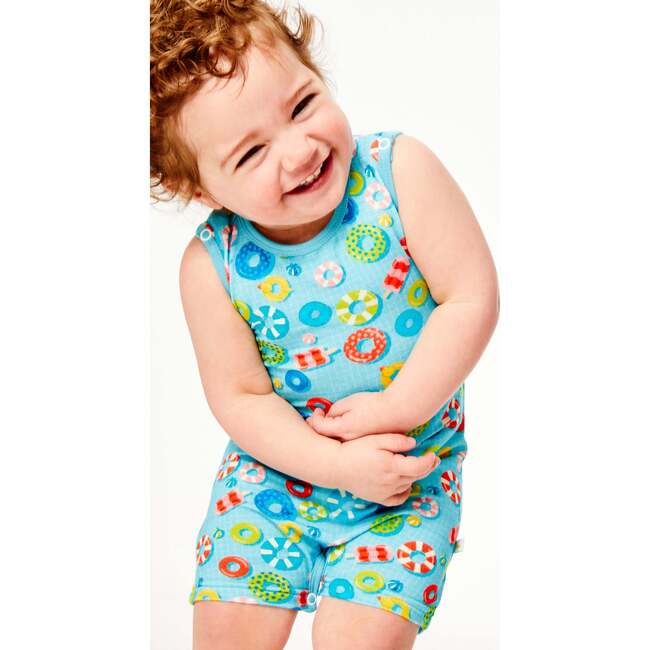 Tank Top Shorts Romper, Pool Floats - Pajamas - 4