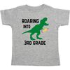Roaring Into Third Grade Short Sleeve T-Shirt, Grey - T-Shirts - 1 - thumbnail