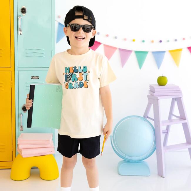 Hello First Grade Short Sleeve T-Shirt, Natural - T-Shirts - 2