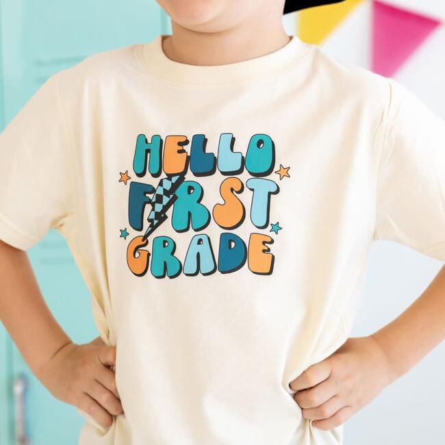 Hello First Grade Short Sleeve T-Shirt, Natural - T-Shirts - 3