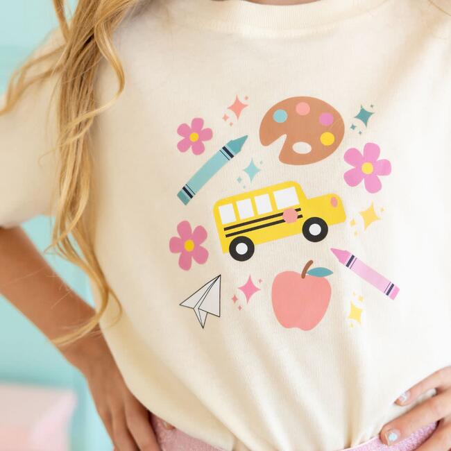Back To School Doodle Short Sleeve T-Shirt, Natural - T-Shirts - 3