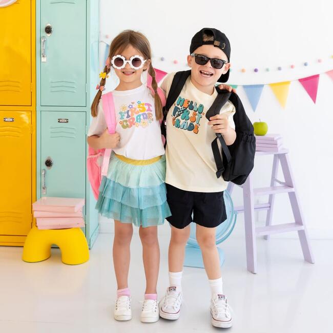 Hello First Grade Short Sleeve T-Shirt, Natural - T-Shirts - 4