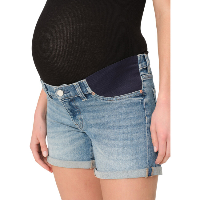 Women's Zoie Maternity Relaxed 4.5-Inch Jean Shorts, Lt Springdale Rolled