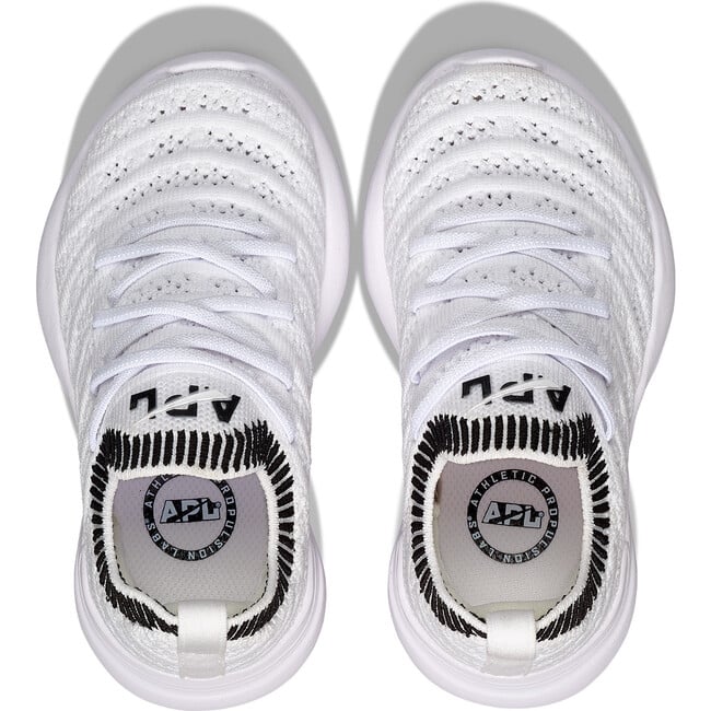 Kids Techloom Wave Sneakers, White & Ribbed Black - Sneakers - 5