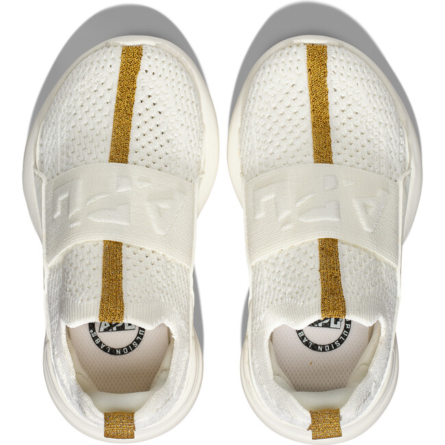 Kids Techloom Bliss Sneakers, Ivory, Metallic Gold & Racer - Sneakers - 5