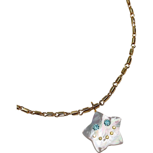 Lucky Starface Necklace, Mother of Pearl