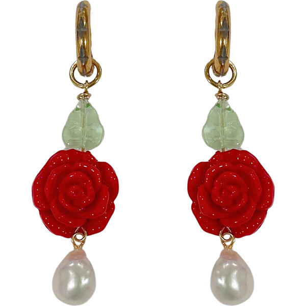 Lucky Rose Pearl Earrings - NOTTE Teen Shop | Maisonette