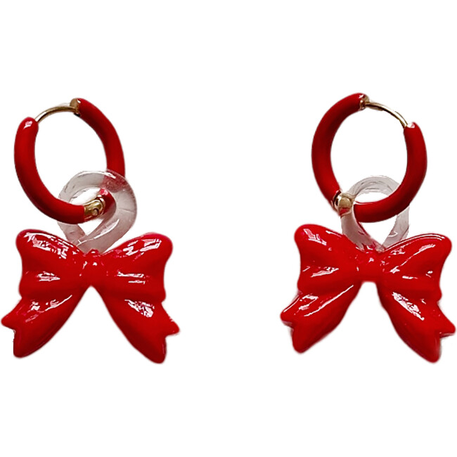 Little Bow Peep Earrings, Red