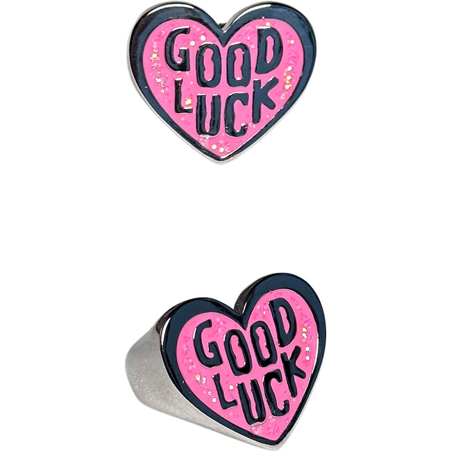 Good Luck Ring, Pink Glitter