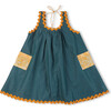 Lagoon Striped Cotton Flare Dress, Green - Dresses - 1 - thumbnail