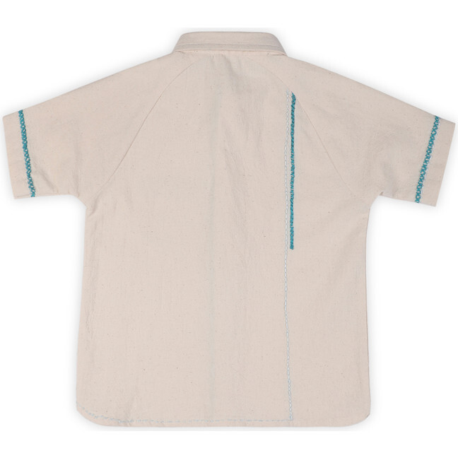 Lillete Solid Shirt with Hand Embroidery Details, Off-White - Shirts - 3