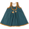 Lagoon Striped Cotton Flare Dress, Green - Dresses - 3