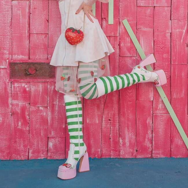 Women's Strawberry Shortcake Premium Berry Tights, Green - Costume Accessories - 3