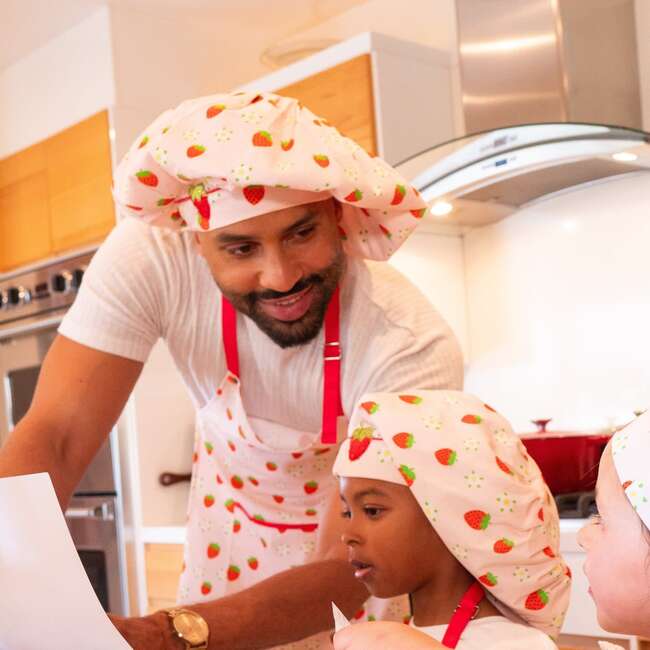 Adult Strawberry Shortcake Premium Tall Chef Hat, Pink