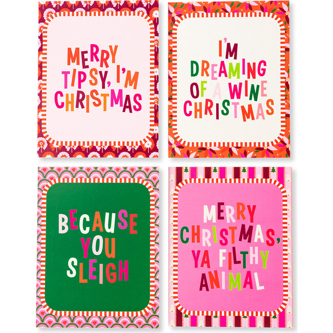 Set of 8 Boxed Greeting Cards, Booze Set