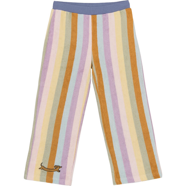 Terry Elastic Waist Culotte Pants, Sunset Stripes
