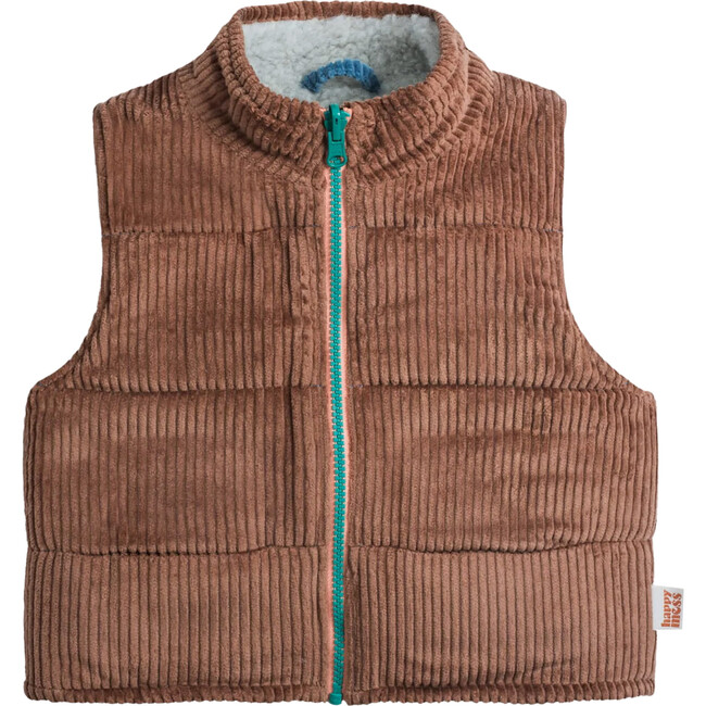 Reversible Merino Turtleneck Straight Fit Vest, Cocoa