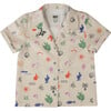 Printed Linen Straight Cut Shirt, Safari - Shirts - 1 - thumbnail