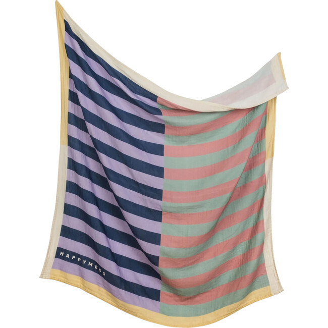 Organic Muslin Swaddle Blanket, Sunny Stripes