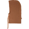 Merino Hooded Drawstring Scarf, Caramel - Balaclavas - 1 - thumbnail