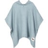 Linen Waffle Hood Poncho, Sky Blue - Bath Accessories - 1 - thumbnail