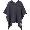 Linen Waffle Hood Poncho, Blueberry - Bath Accessories - 1 - thumbnail