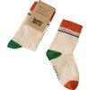 Kid's Long Socks, Forest Green & Rust - Socks - 1 - thumbnail