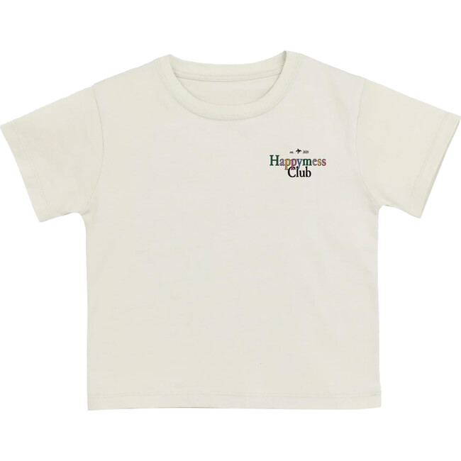 Happymess Club Relaxed Fit T-Shirt, Coconut Milk