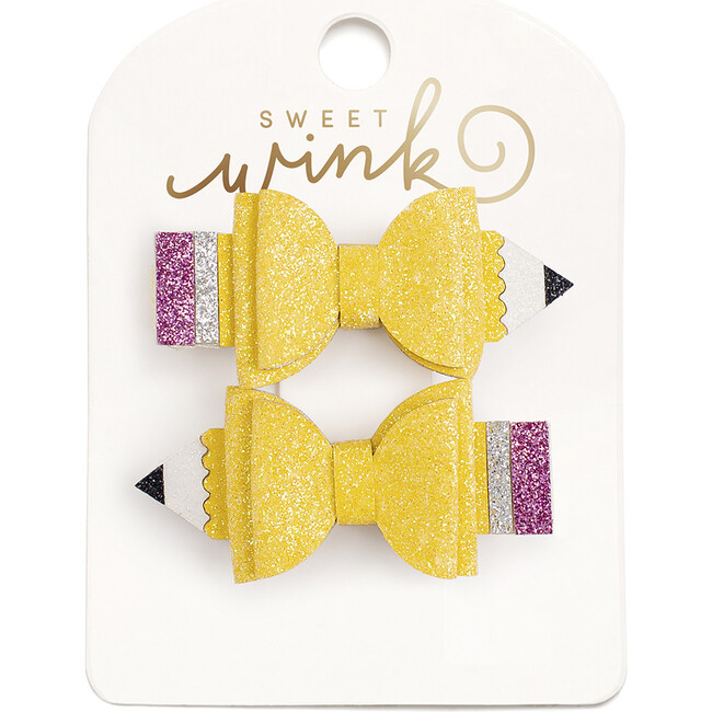 Pencil Bow Clip Set, Multi
