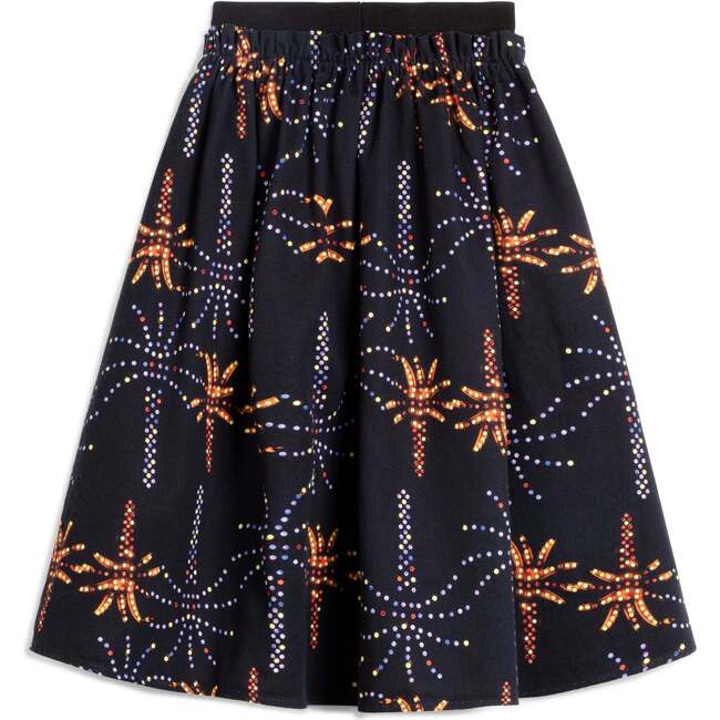 Silvina Elastic Waist Mid Length Skirt, Fireworks