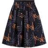 Silvina Elastic Waist Mid Length Skirt, Fireworks - Skirts - 1 - thumbnail